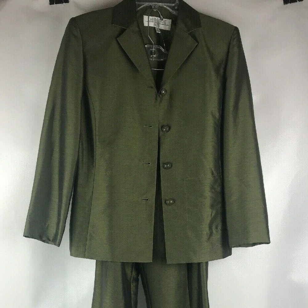 "LARRY LEVINE" Women’s Shimmer Green Pants & Suit